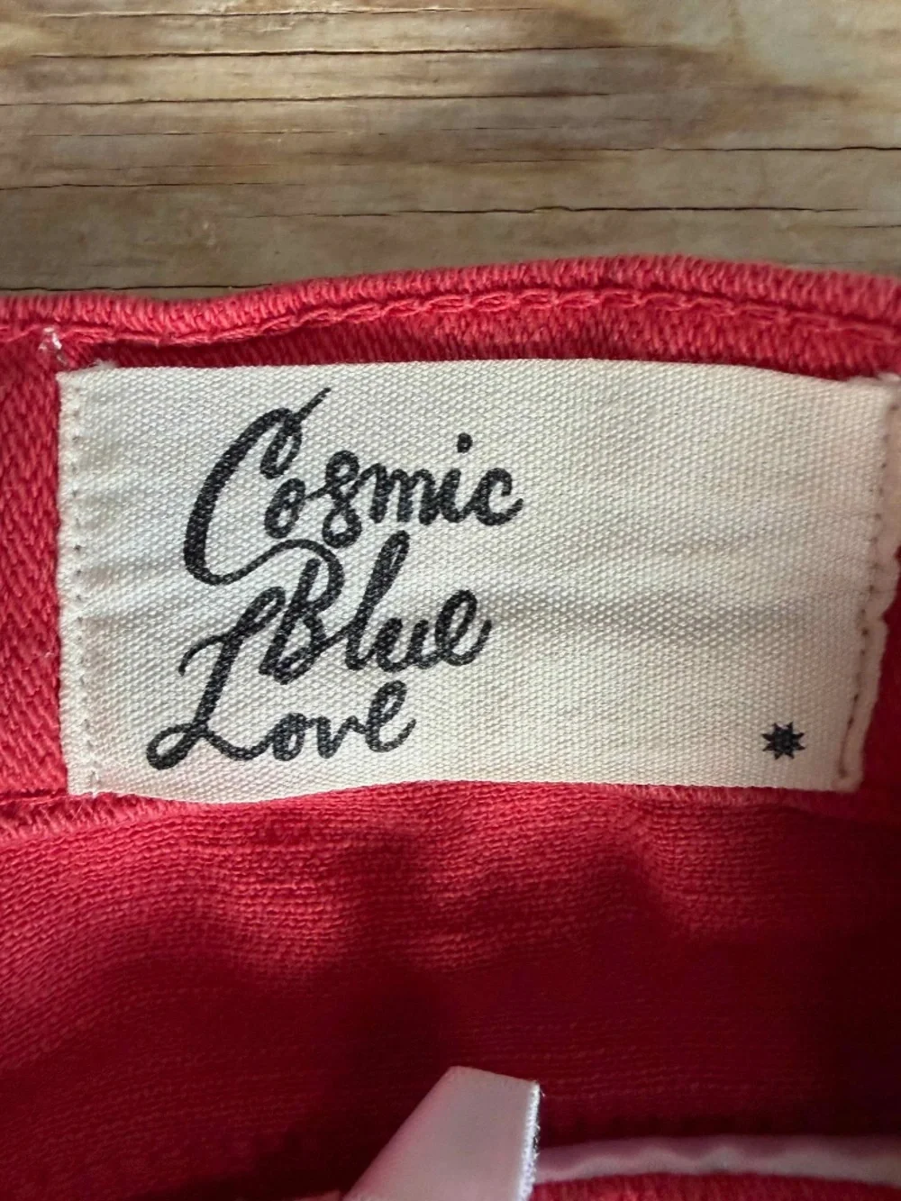 Cosmic Blue Love Red Denim Shorts Stitch Fix, Size 26